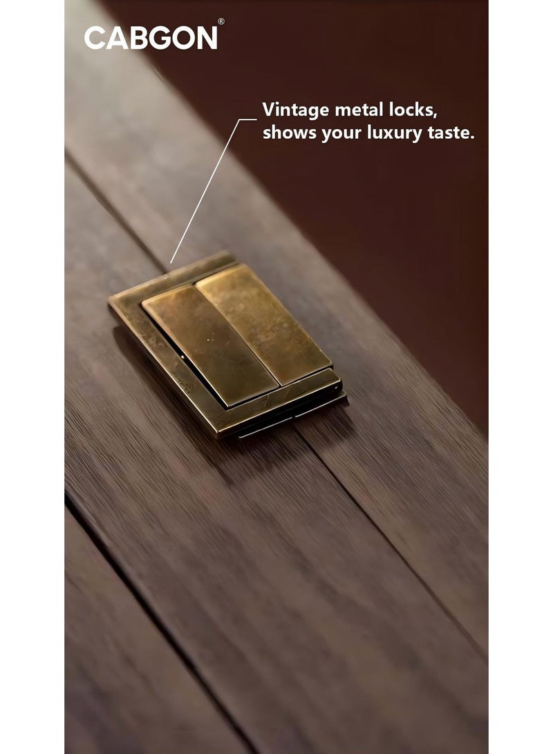 كابجون Men's Luxury Watch Box Organizer,Premium Wood-Grain PU Leather Watch Storage Box - Image 4